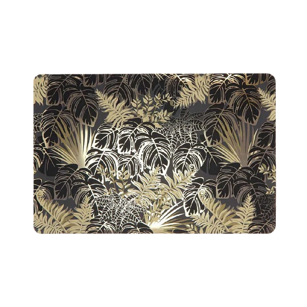 Posavasos rectangular de silicona con estampado tropical