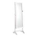 Espejo de pie con armario joyero integrado color blanco
